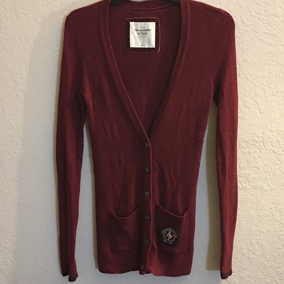 Maroon Abercrombie & Fitch Cardign - Picture 1 of 6